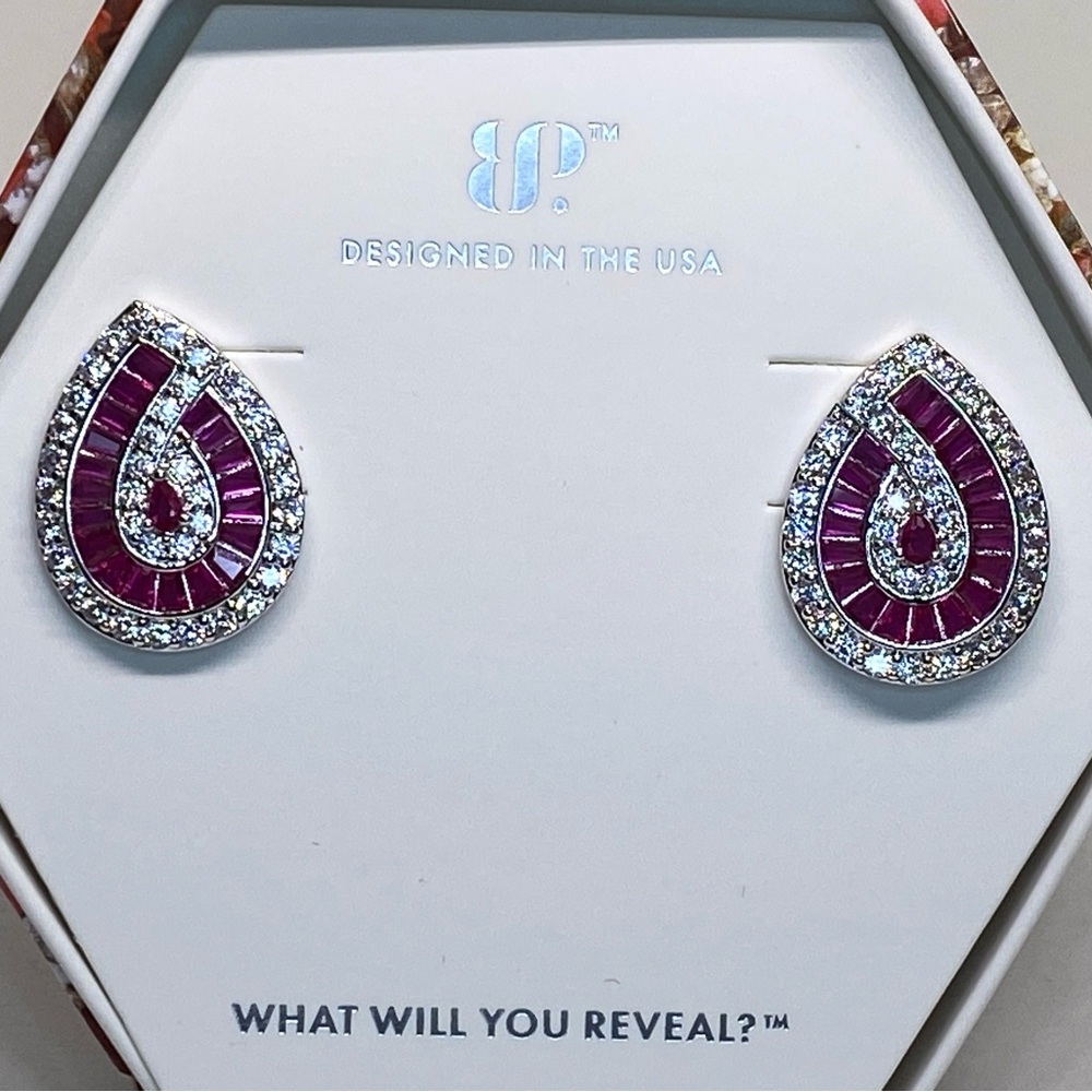 💍 Bomb Party July 2024 Earrings NIB CZ and Ruby